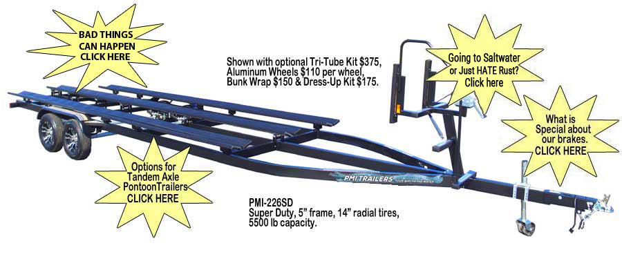 PMI Flote-on 226 Super duty II™ pontoon trailer